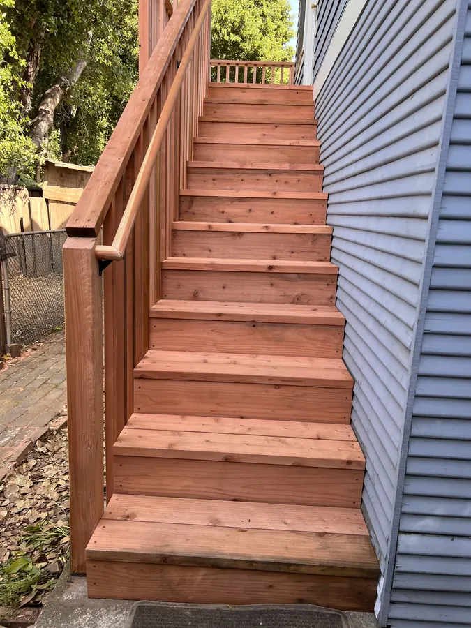 Outdoor Staircase & Second-Story Deck — Exterior Carpentry · Palo Alto, CA